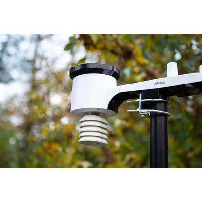 Alecto WS5200 | 6-in-1 Wi-Fi Weather Station | Indoor and Outdoor Temperature, Forecast, Wind, Pressure, Humidity, Rain & More | Outside Wireless sensor | Application | Black