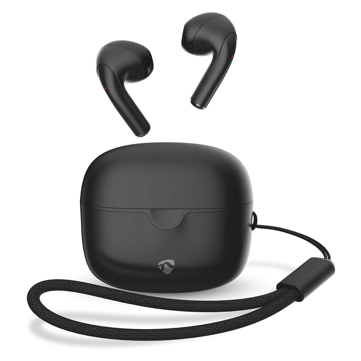 Nedis Fully Wireless Earphones | Bluetooth® | Battery play time: 16 hrs | Touch Control | Charging case | Wireless charging case | Built-in microphone | Voice control support | Black
