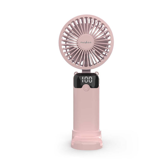 Nedis FNHH3BOX3 | Hand Fan | 90 mm | 6-Speed Settings | 6 Units incuding Display | Pink