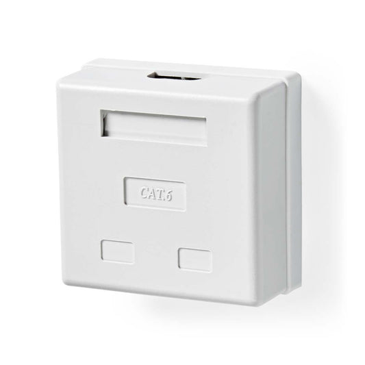Nedis Network Wall Box | On-Wall | 2 port(s) | STP CAT6 | Straight | Female | Gold Plated | PVC | White | Box