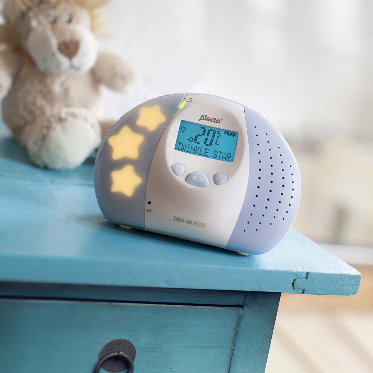 Alecto DBX-88 ECO | Baby Monitor | Full Eco DECT |Digital Display | Wireless Receiver | White/Blue
