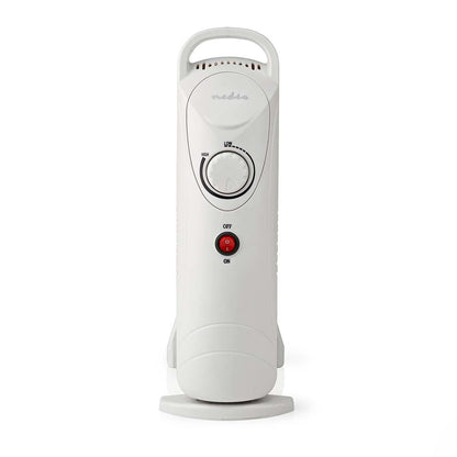 Nedis Mobile Oil Radiator | 500 W | 5 Fins | Adjustable thermostat | 1 Heat Setting | White