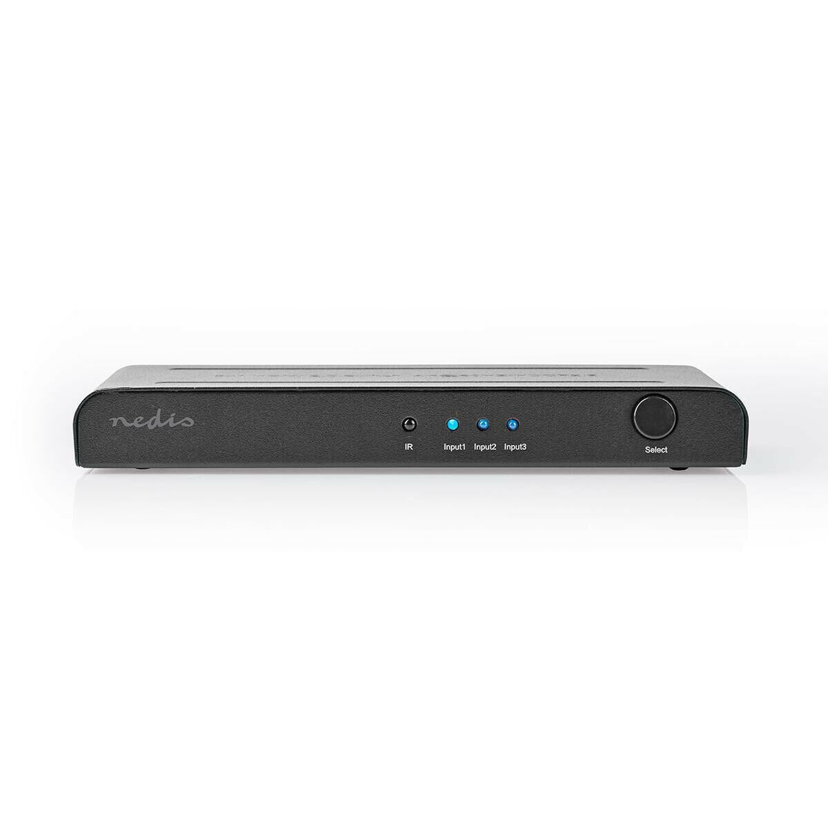 Nedis HDMI™ Switch | 3 port(s) | 3x HDMI™ Input | 1x HDMI™ Output | 4K@60Hz | 18 Gbps | Remote controlled | Metal | Anthracite