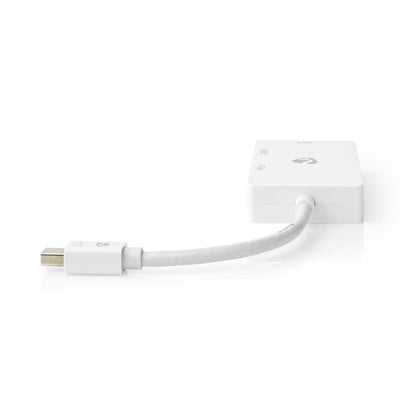 Nedis CCGB37466WT02 | DisplayPort Adapter | Mini DisplayPort Male | DVI-D 24+1-Pin Female / HDMI™ Output / VGA Female | 4K@60Hz | Nickel Plated | Switchable | 0.20 m | Round | ABS | ABS | White | Box