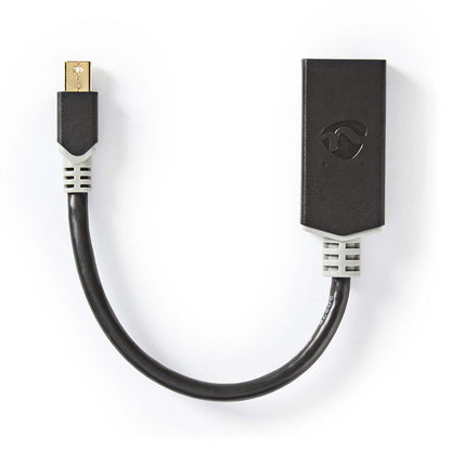 Nedis Mini DisplayPort Cable | DisplayPort 1.4 | Mini DisplayPort Male | HDMI™ Output | 48 Gbps | Gold Plated | 0.20 m | Round | PVC | Anthracite | Window Box
