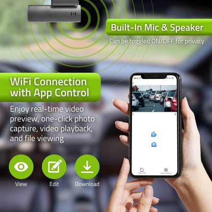 Nedis Dash Cam | 1080p@30fps | 2 MPixel | Wi-Fi | LCD | Night view | Black