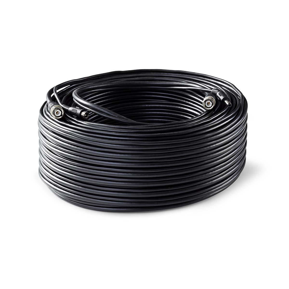 Nedis CCTV Security Cable | BNC / DC | 50.0 m | Round | PVC | Black | Gift Box