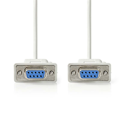 Nedis Null Modem cable | D-SUB 9-Pin Female | D-SUB 9-Pin Female | Nickel Plated | 2.00 m | Round | PVC | Ivory | Label