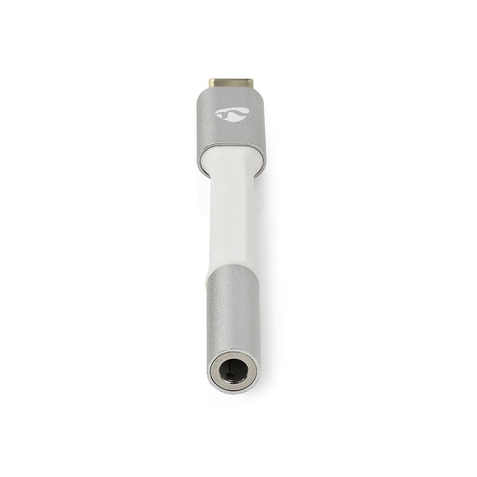 Nedis USB-C™ Adapter | USB 2.0 | USB-C™ Male | 3.5 mm Female | 0.08 m | Round | Gold Plated | Braided / Nylon | Silver / White | Cover Window Box