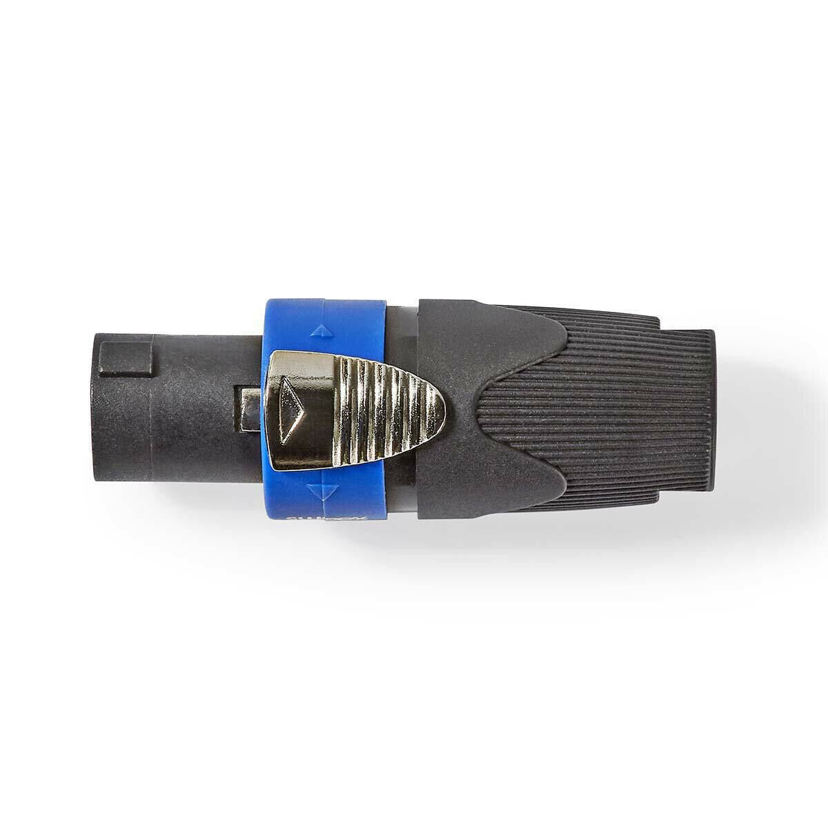 Nedis COTP16900BK | Speaker Connector | Straight | Male | Nickel Plated | Solder | Cable input diameter: 8.0 mm | ABS | Black | 1 pcs | Polybag
