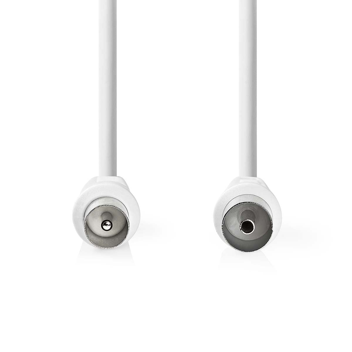 Nedis CSGL40000WT50 | Coax Cable | IEC (Coax) Male | IEC (Coax) Female | Nickel Plated | 90 dB | 75 Ohm | Double Shielded | 5.00 m | Round | PVC | White | Label