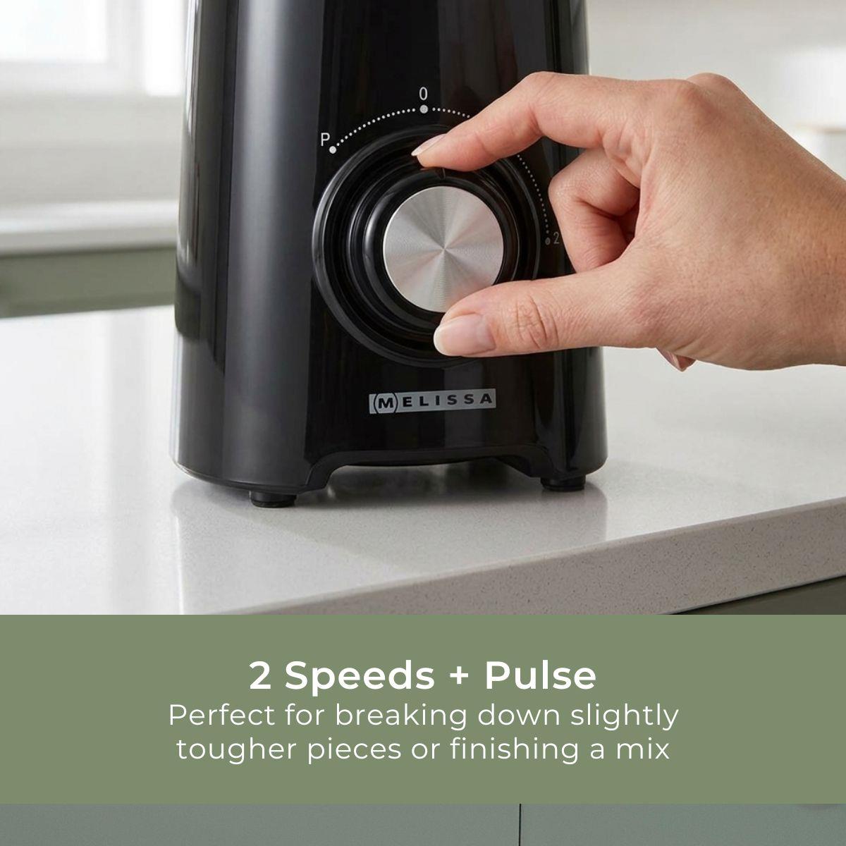 MELISSA 16180134 | Blender | 800 W | 2 Speeds + pulse | 4 Stainless steel blades | 1.5L Plastic jug | Black