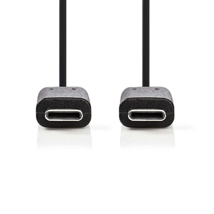 Nedis USB Cable | USB 3.2 Gen 1 | USB-C™ Male | USB-C™ Male | 60 W | 4K@60Hz | 5 Gbps | Nickel Plated | 2.00 m | Round | PVC | Black | Box | 17.080.829