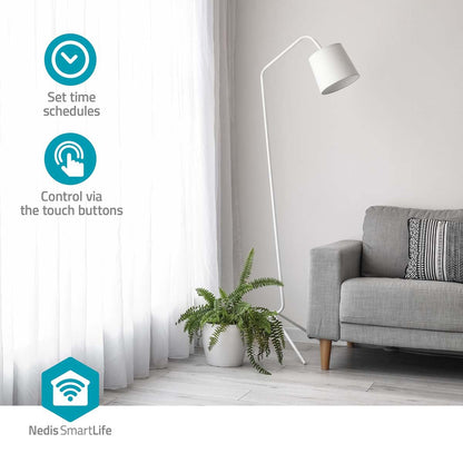 Nedis SmartLife Wall Switch | Wi-Fi | Curtain / Shutter / Sunshade | Wall Mount | 300 W | Android™ / IOS | Glass | White