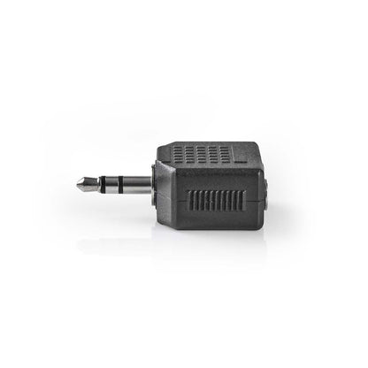 Nedis CAGB22945BK | Stereo Audio Adapter | 3.5 mm Male | 2x 3.5 mm Female | Nickel Plated | Straight | ABS | Black | 1 pcs | Box