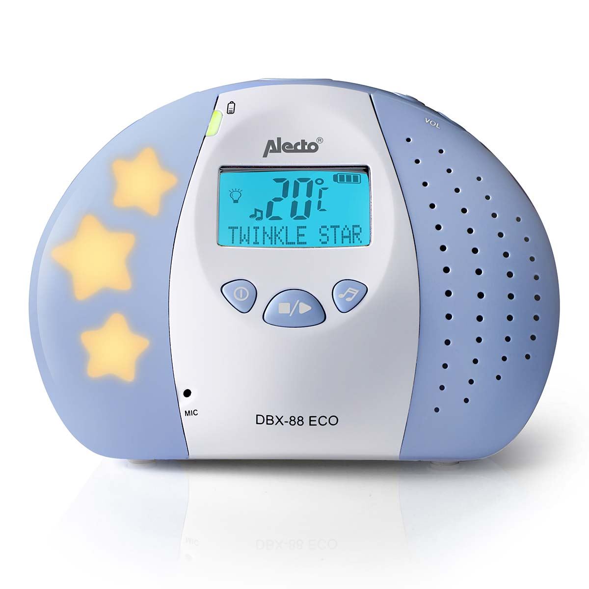 Alecto DBX-88 ECO | Baby Monitor | Full Eco DECT |Digital Display | Wireless Receiver | White/Blue