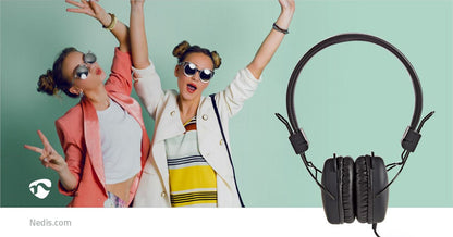 Nedis On-Ear Wired Headphones | 3.5 mm | Cable length: 1.20 m | Black