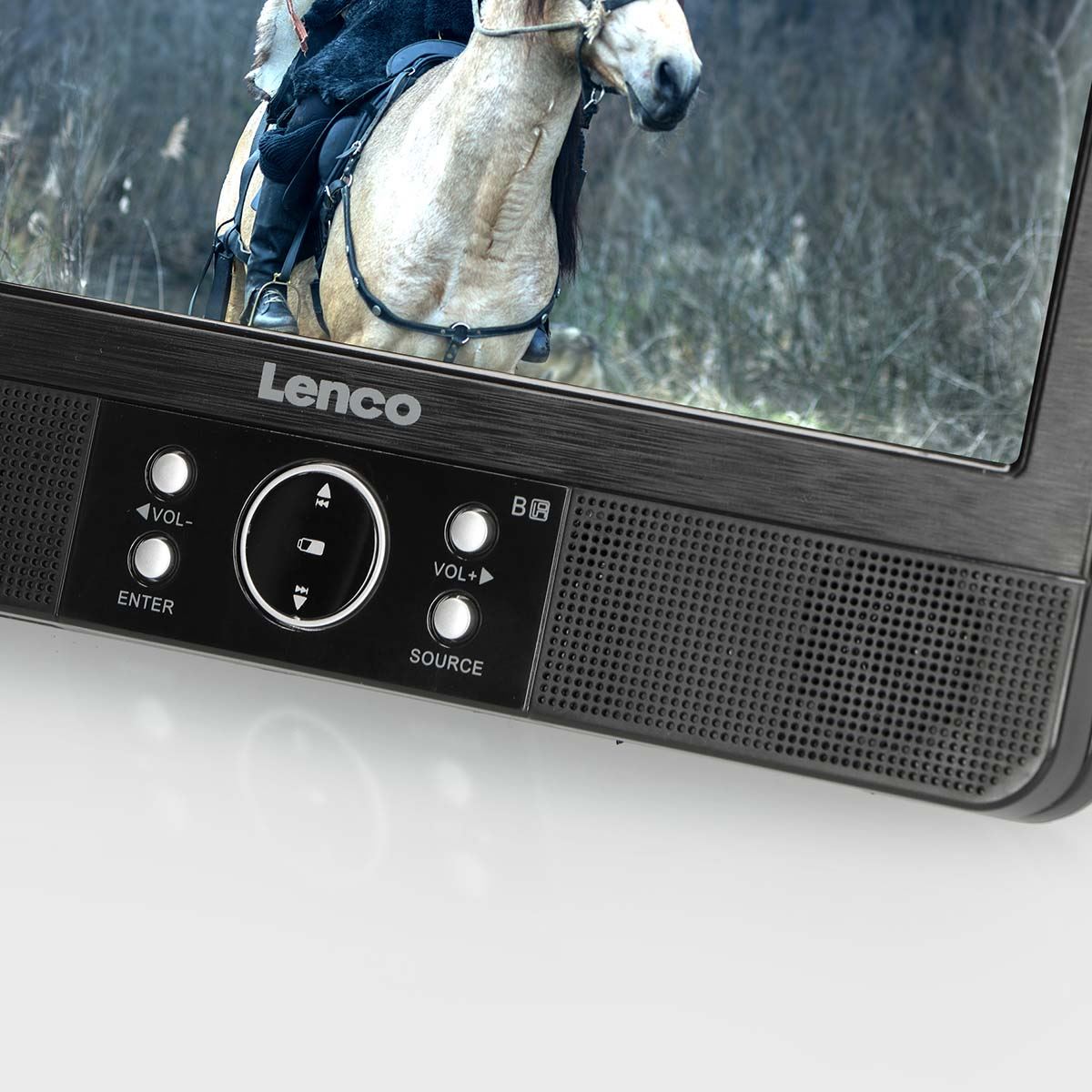 Lenco 2x 9” portable DVD player with USB SD built-in battery headphone and bracket Black