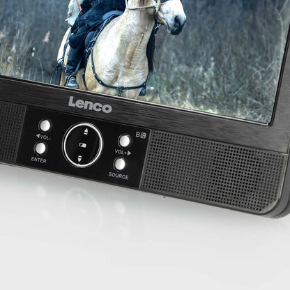Lenco 2x 9” portable DVD player with USB SD built-in battery headphone and bracket Black