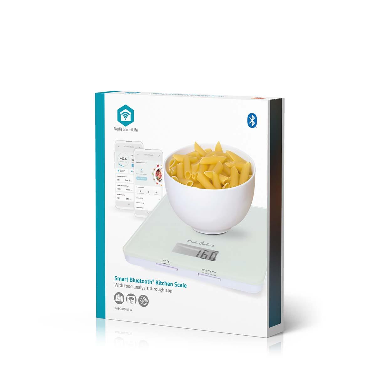 Nedis SmartLife Kitchen Scale | Bluetooth® | Glass / Plastic | White