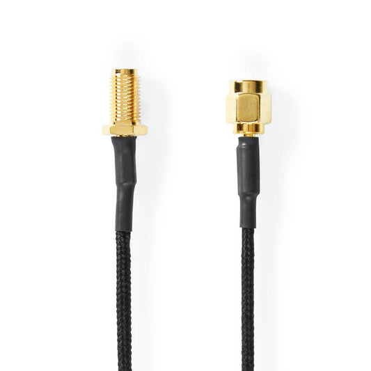 Nedis SMA Cable | SMA Female | SMA Male | Gold Plated | 50 Ohm | Single Shielded | 0.50 m | Round | Braided | Black | Label