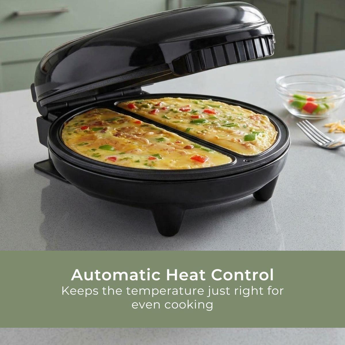 MELISSA Omelet Maker | Makes 2 Omlets at one Time | 750W | Black