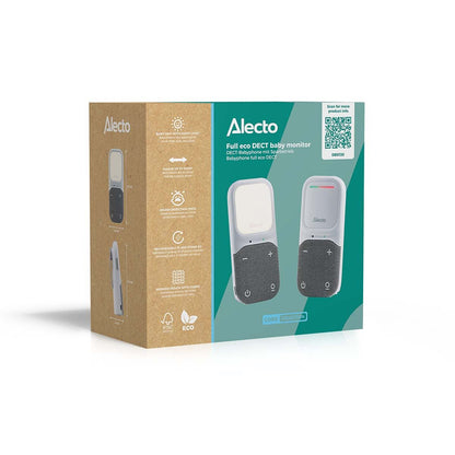 Alecto DBX135 DECT Digital Audio Baby Monitor, Night Light, Parent Unit with Rechargeable Battery | Crystal-Clear Sound | White/Grey