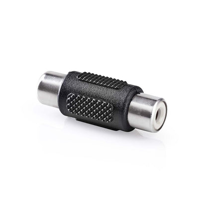 Nedis CAGB24950BK | Mono Audio Adapter | RCA Female | RCA Female | Nickel Plated | Straight | ABS | Black | 1 pcs | Box