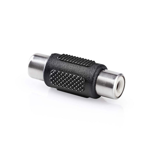 Nedis CAGB24950BK | Mono Audio Adapter | RCA Female | RCA Female | Nickel Plated | Straight | ABS | Black | 1 pcs | Box