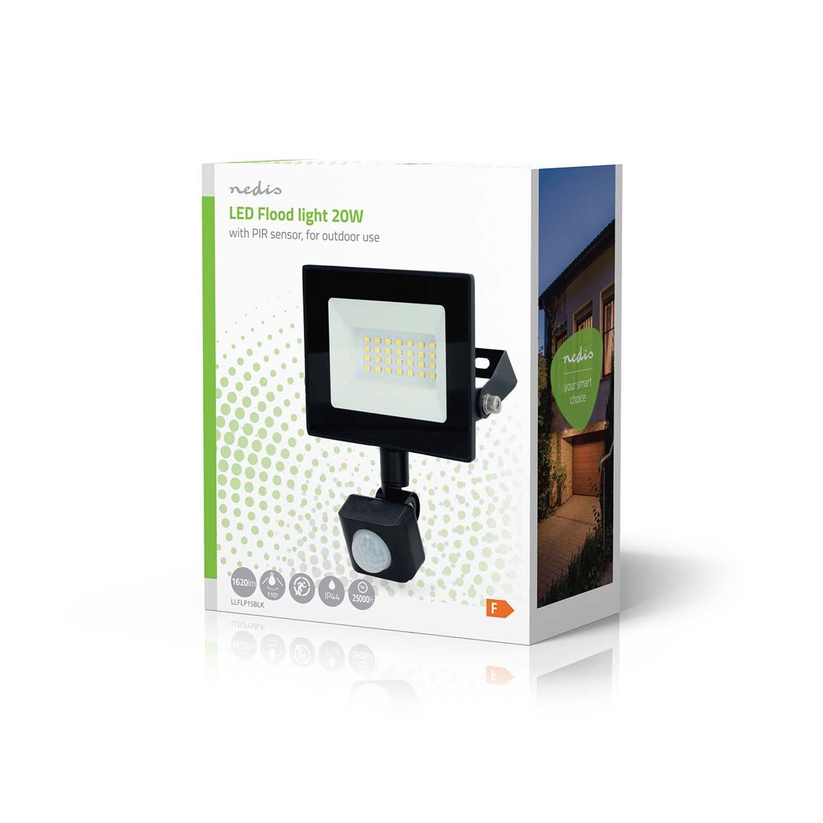 Nedis LED Floodlight | 4000 K | Rated luminous flux: 1620 lm | IP44 | 1.00 m | Energy class: F | 220 - 240 V AC 50/60 Hz | 20 W