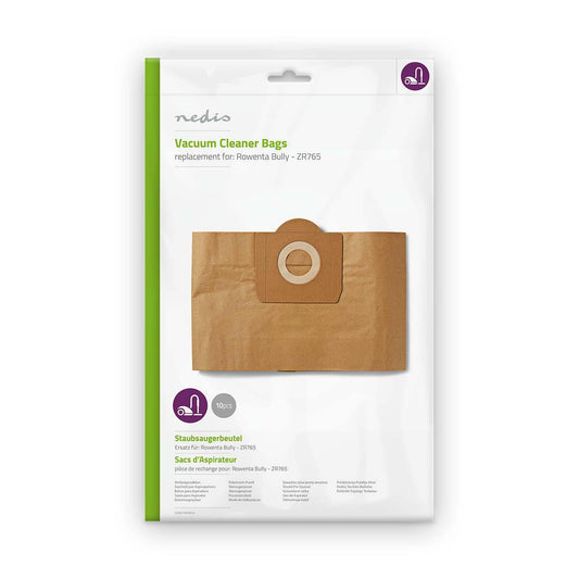 Nedis DUBG110ROW10 | Vacuum Cleaner Bag | 10 pcs | Paper | Most sold for: Rowenta Bully - ZR765 | Brown