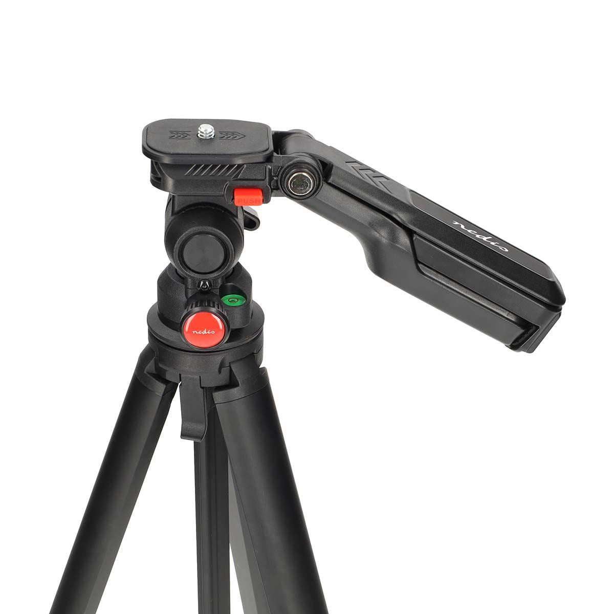 Nedis Tripod | Maximum load capacity: 3 kg | Minimum working height: 41.5 cm | Maximum working height: 160 cm | 5 Segments | Pan & Tilt | Travel bag included | ABS / Aluminium | Black