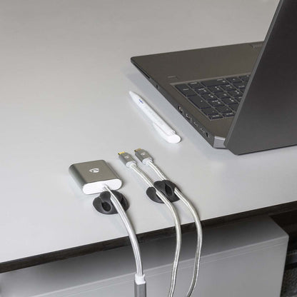Nedis CMGC20034BK | Cable Management | Cable Clip | Click and Go | 4 pcs | Number of slots: 3 Slots | Maximum cable thickness: 5.3 mm | TPE | Black