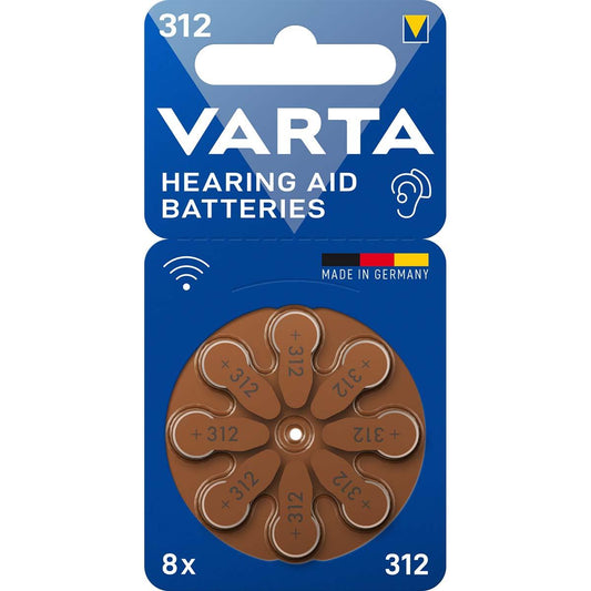Varta Hearing Aid Batteries Type 312 8-Blister
