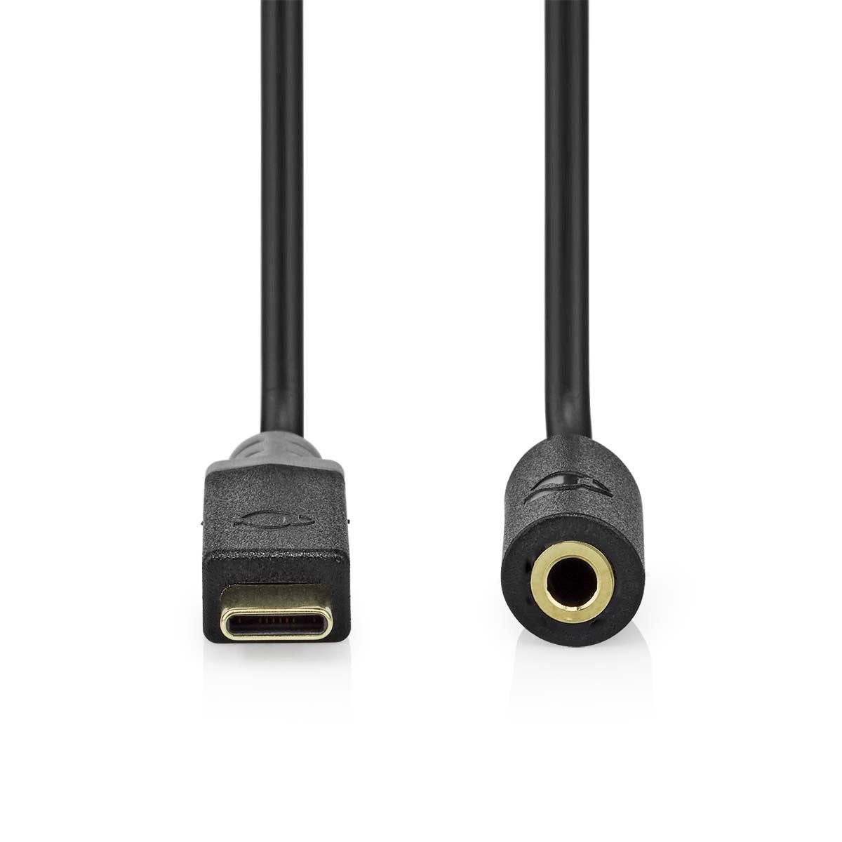 Nedis USB-C™ Adapter | USB 2.0 | USB-C™ Male | 3.5 mm Female | 1.00 m | Round | Gold Plated | PVC | Black | Box
