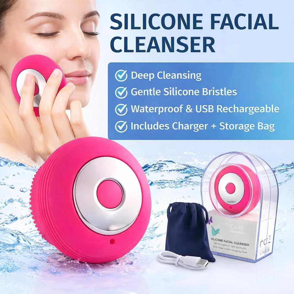 MELISSA 16700023 | Mini Silicone Facial Cleanser | USB Rechargeable | Pink