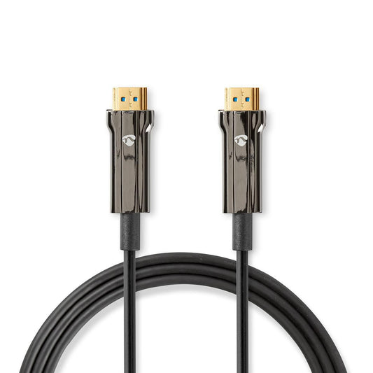 Nedis Active Optical Ultra High Speed HDMI™ Cable with Ethernet | HDMI™ Connector | HDMI™ Connector | 8K@60Hz | 48 Gbps | 100.0 m | Round | PVC | Black | Gift Box