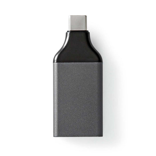 Nedis USB-C™ Adapter | USB 3.2 Gen 1 | USB-C™ Male | HDMI™ Output | 4K@60Hz | Round | Nickel Plated | Black / Grey | Box