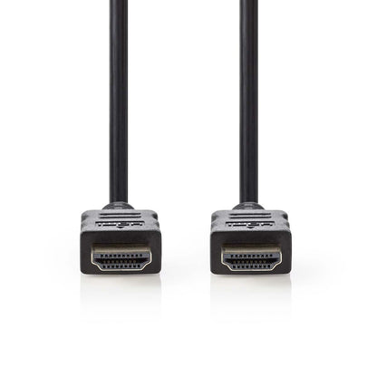 Nedis High Speed HDMI™ Cable with Ethernet | HDMI™ Connector | HDMI™ Connector | 4K@30Hz | 18 Gbps | 50.0 m | Round | PVC | Black | Tag