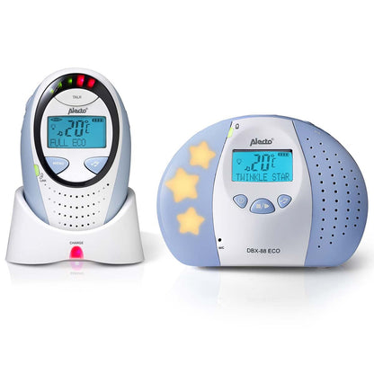 Alecto DBX-88 ECO | Baby Monitor | Full Eco DECT |Digital Display | Wireless Receiver | White/Blue