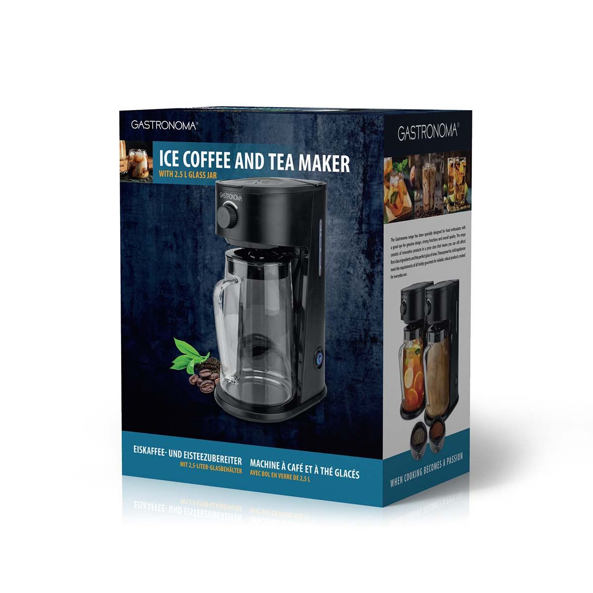 Gastronoma 18100004 | Ice Coffee and Tea Maker | Maximum capacity: 2.5L | Number of cups at once: 6 | Black