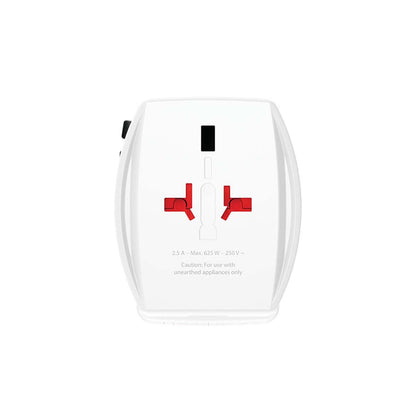 Skross Travel Adapter 2-Pole World travel adapter with integrated Dual USB Charger (1x USB C & 1 x USB) 45 Watt Power Delivery