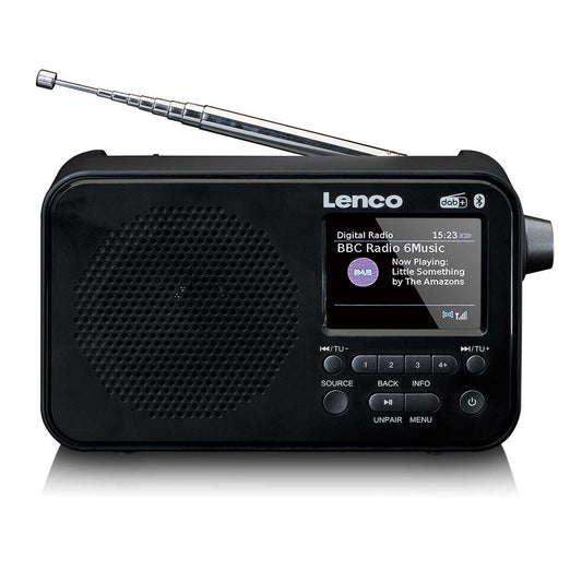 Lenco PDR-036BK | Portable DAB+ FM Radio with Bluetooth® Speaker | 2.4" TFT LCD Display | Black