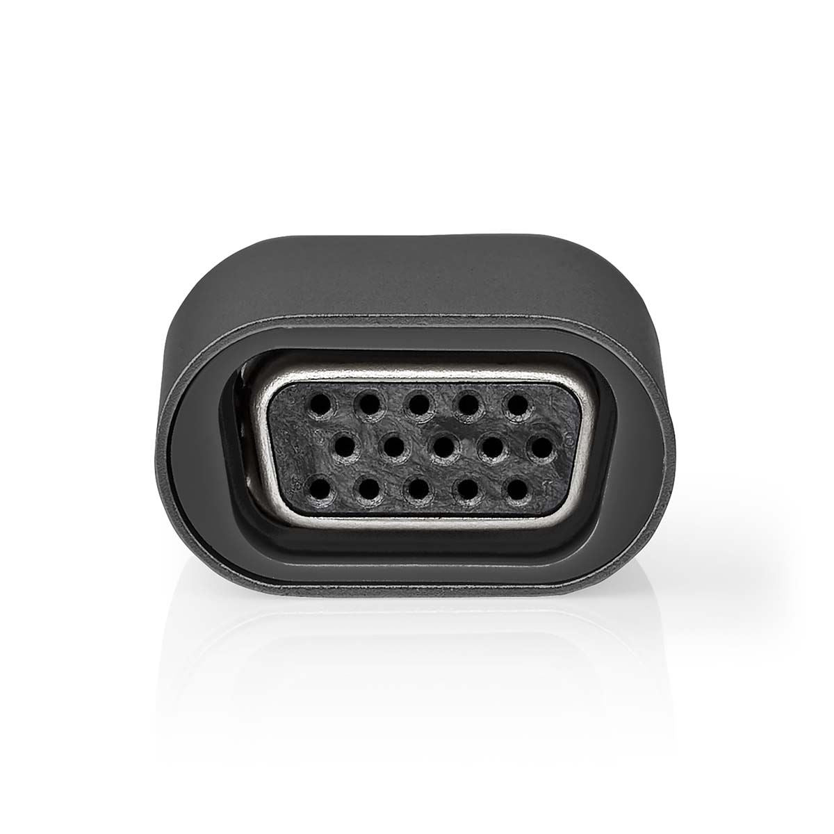 Nedis USB-C™ Adapter | USB 3.2 Gen 1 | USB-C™ Male | VGA Female | Full HD 1080p | Round | Nickel Plated | Black / Grey | Envelope