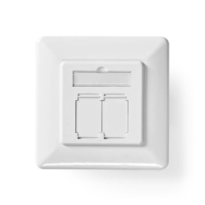 Nedis Network Wall Box | In-Wall | 2 port(s) | CAT6 | Straight | Female | Gold Plated | PVC | White | Box