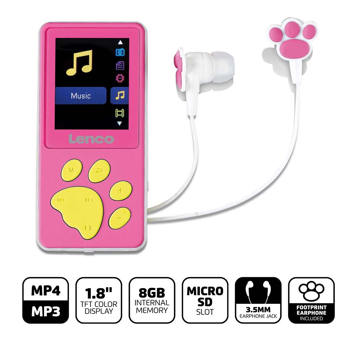 Lenco XEMIO-560PK | MP3/MP4 Player | 8GB | Pink