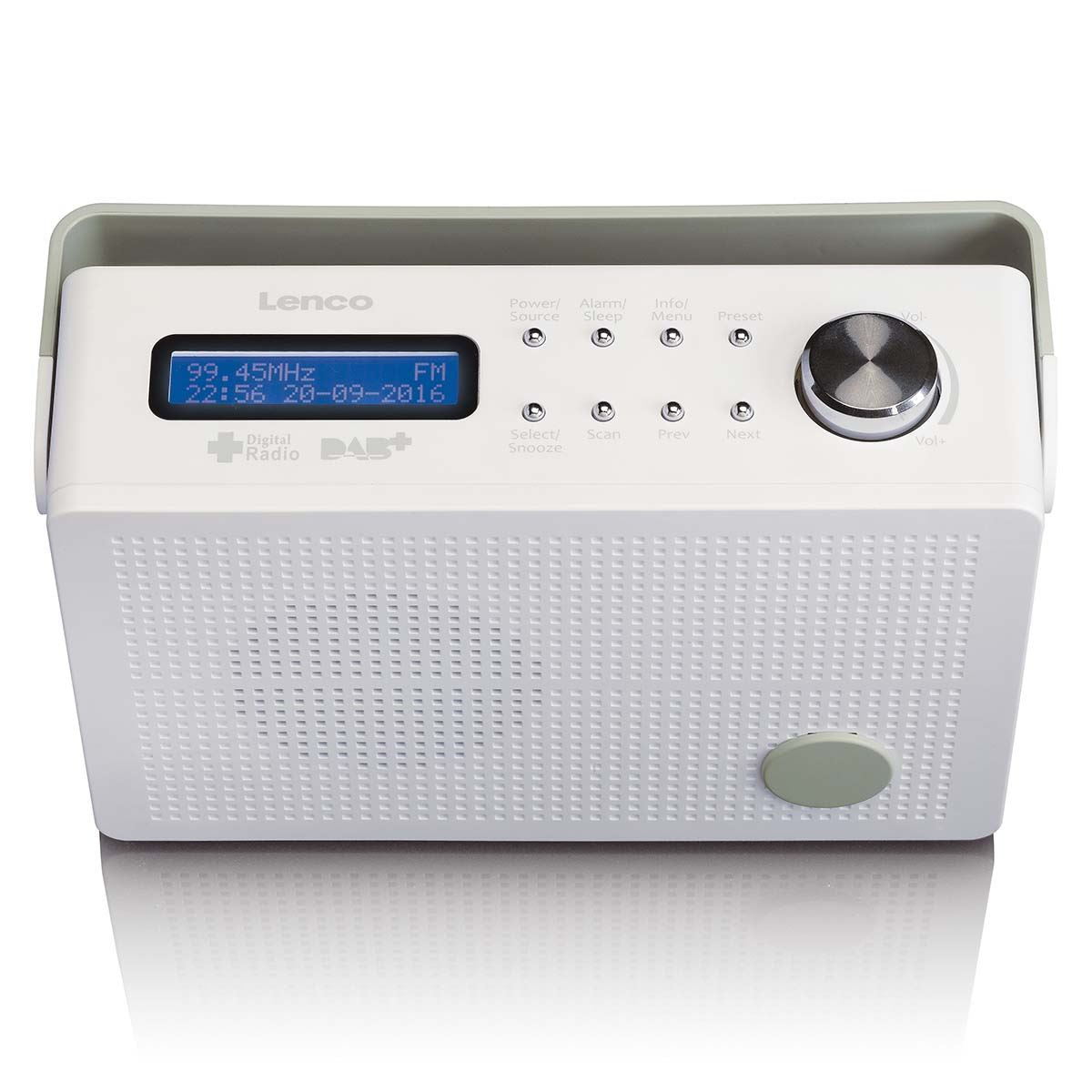 Lenco PDR-030WH | Portable DAB+ FM Radio with Alarm | White