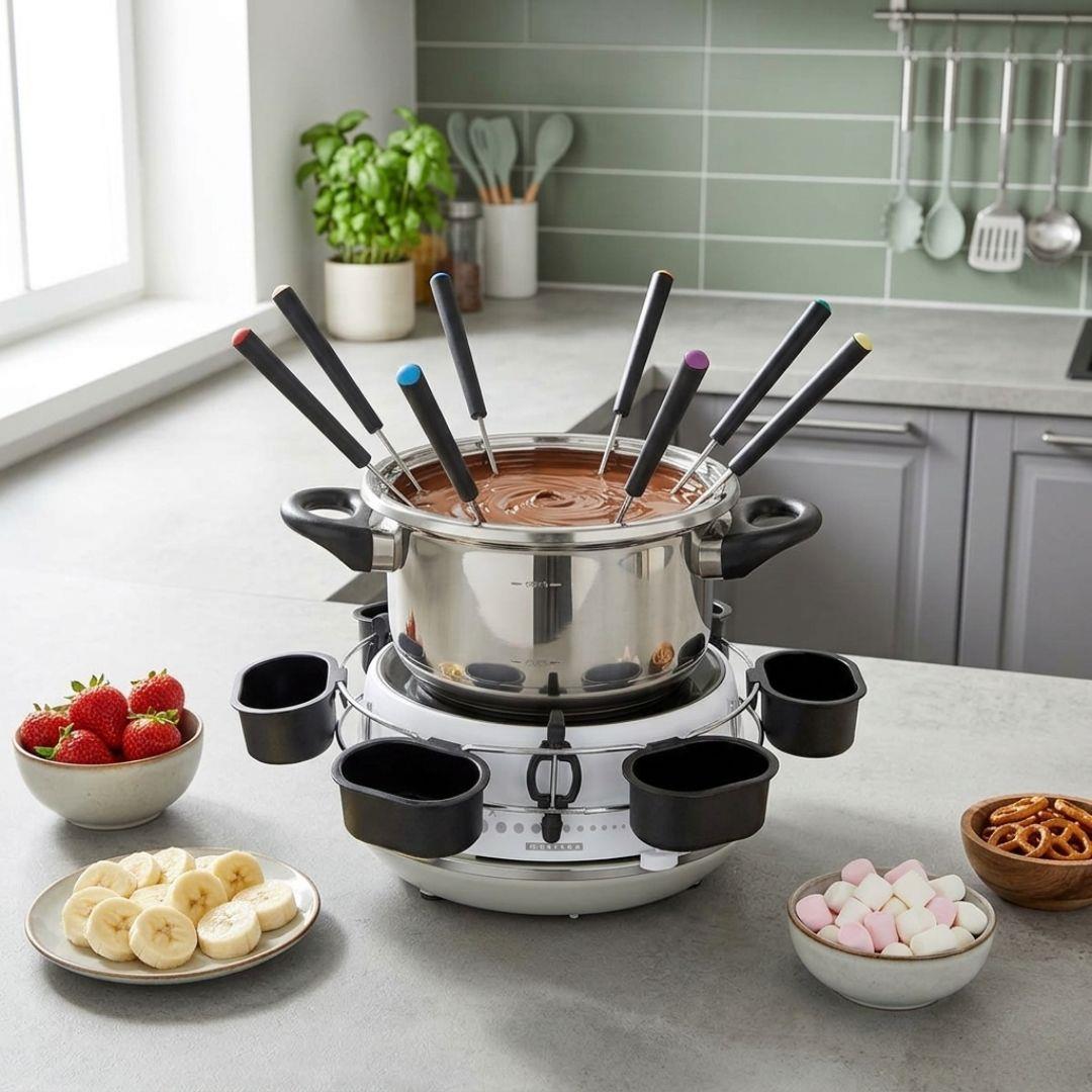 MELISSA Fondue Set | 8 Persons | 2 l | Adjustable temperature control | 1200 W | Cool touch handles | Anti-slip feet | Overheating protection