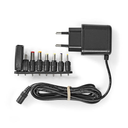Nedis Universal EU AC Power Adapter | 12.5 W | 5 V DC | 1.60 m | 2.5 A | 8 plug(s) | Black
