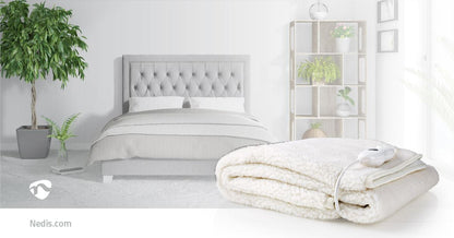 Nedis Electric Blanket | Underblanket | 1 Person | 150 x 80 cm | 3 Heat Settings | Washable | Overheating protection | Polyester / Synthetic